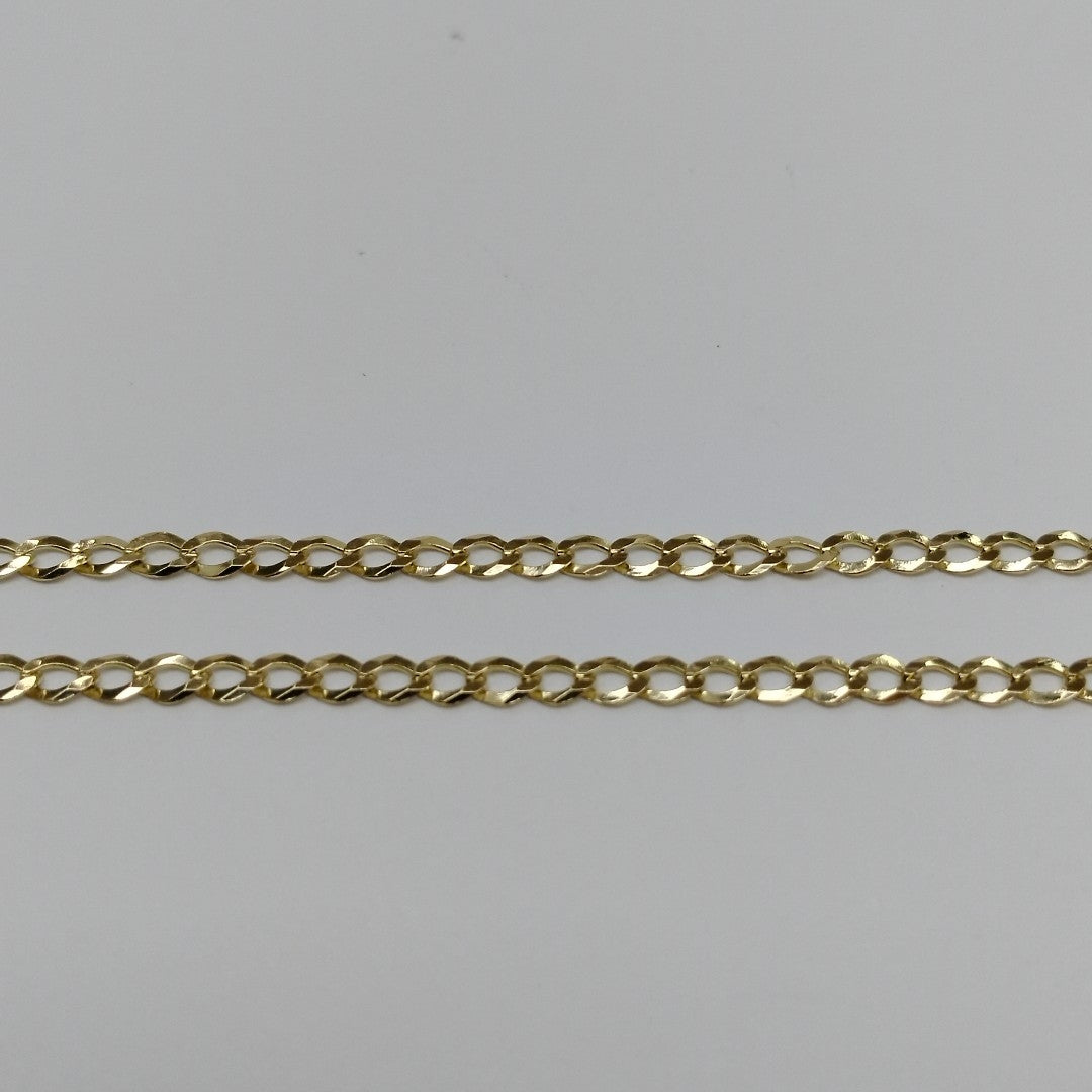 CADENAS TEJIDO BARBADA ORO 14K 60 CM 5.3 GR (NUEVO)