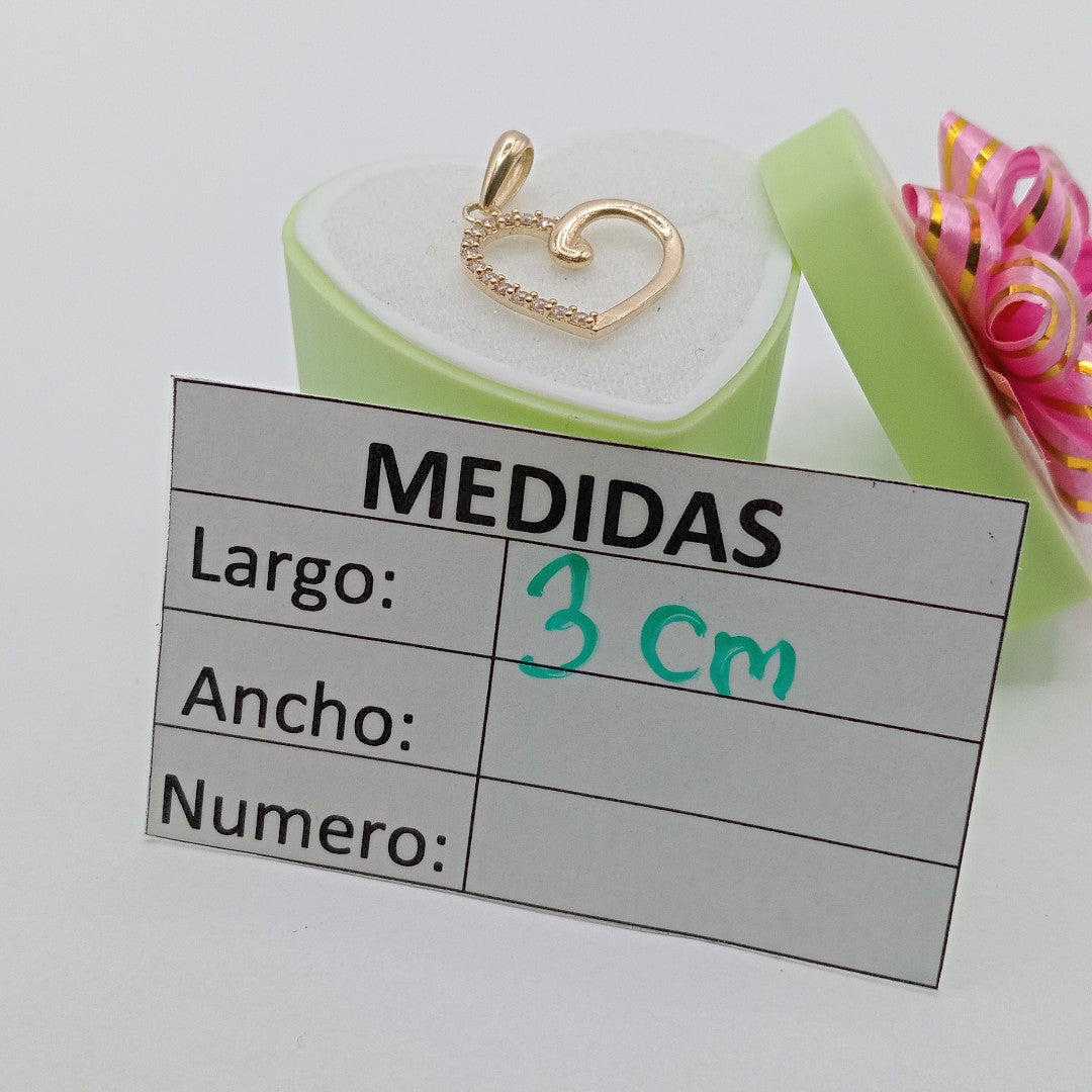 DIJES CORAZON C/CIRCONIA ORO 10K 1.3 GR (NUEVO)