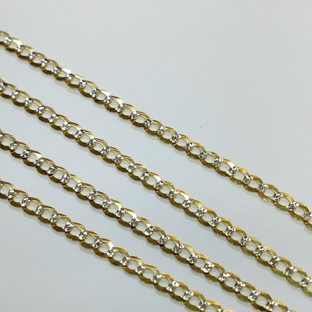 CADENAS BARBADA DIAMANTADA ORO 14K 60 CM 9.5 GR (NUEVO)