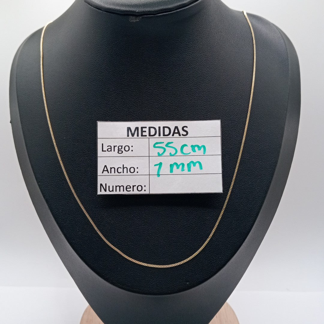 CADENAS TEJIDO BARBADA ORO 10K 55 CM 1.8 GR (NUEVO)