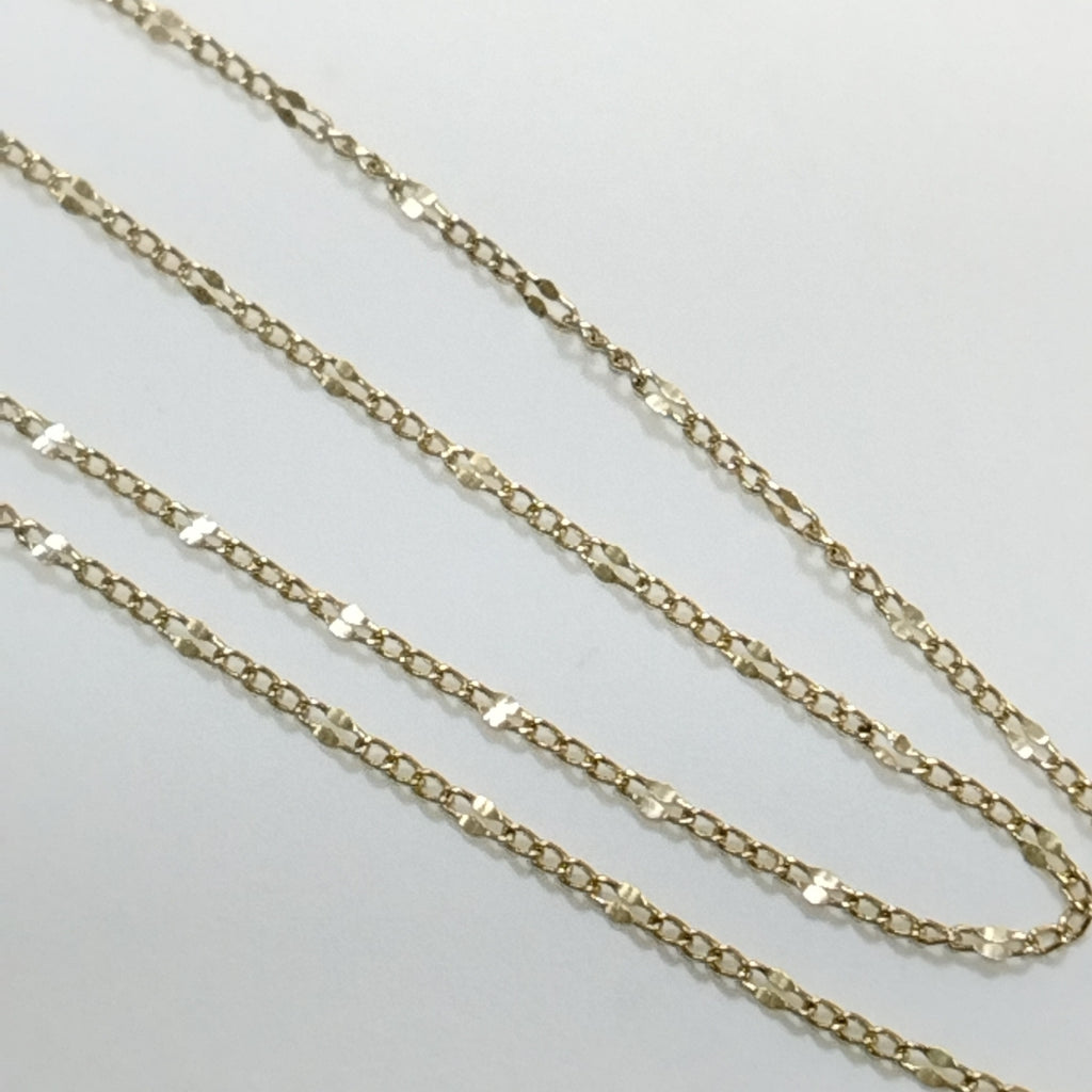 CADENAS TEJIDO FIGARO ORO 10K 40 A 45 CM 1.1 GR (NUEVO)