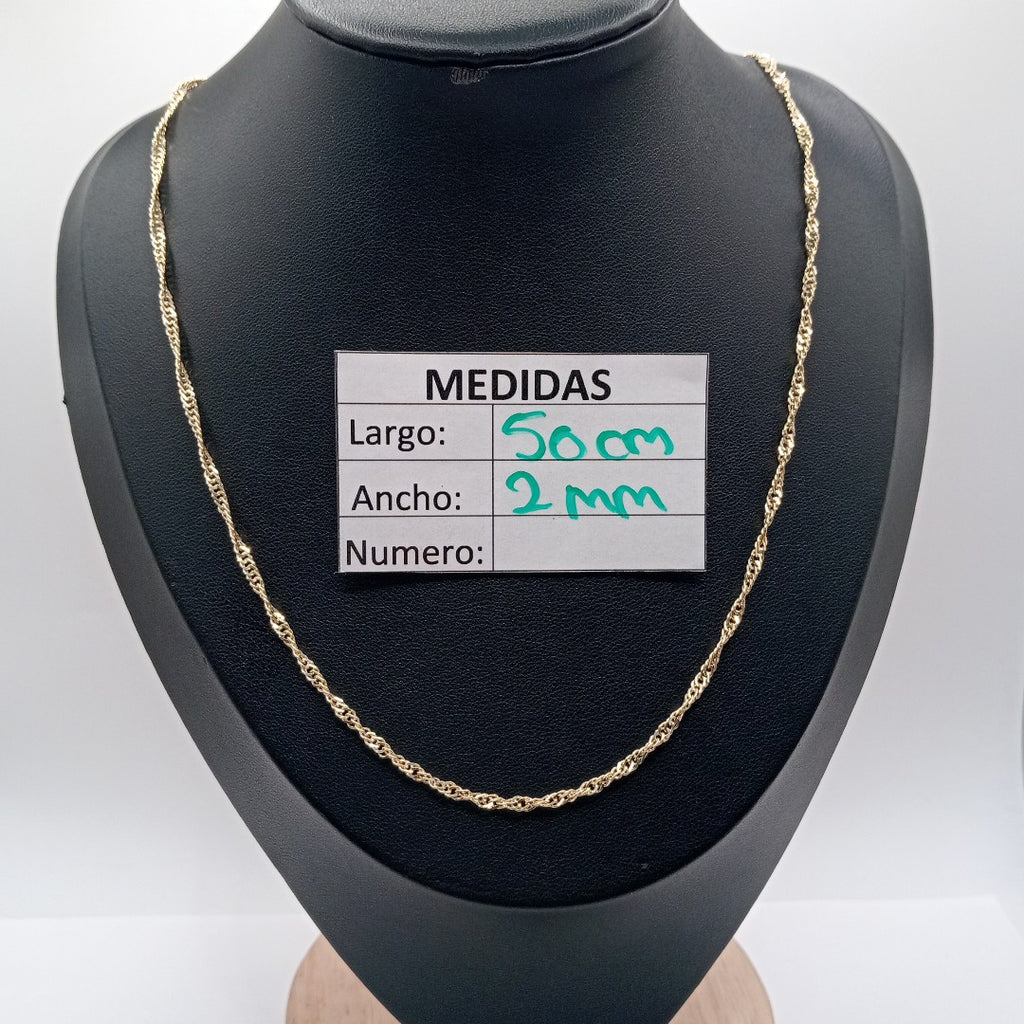 CADENAS TEJIDO MEDIO TORZAL ORO 10K 50 CM 4 GR (NUEVO)