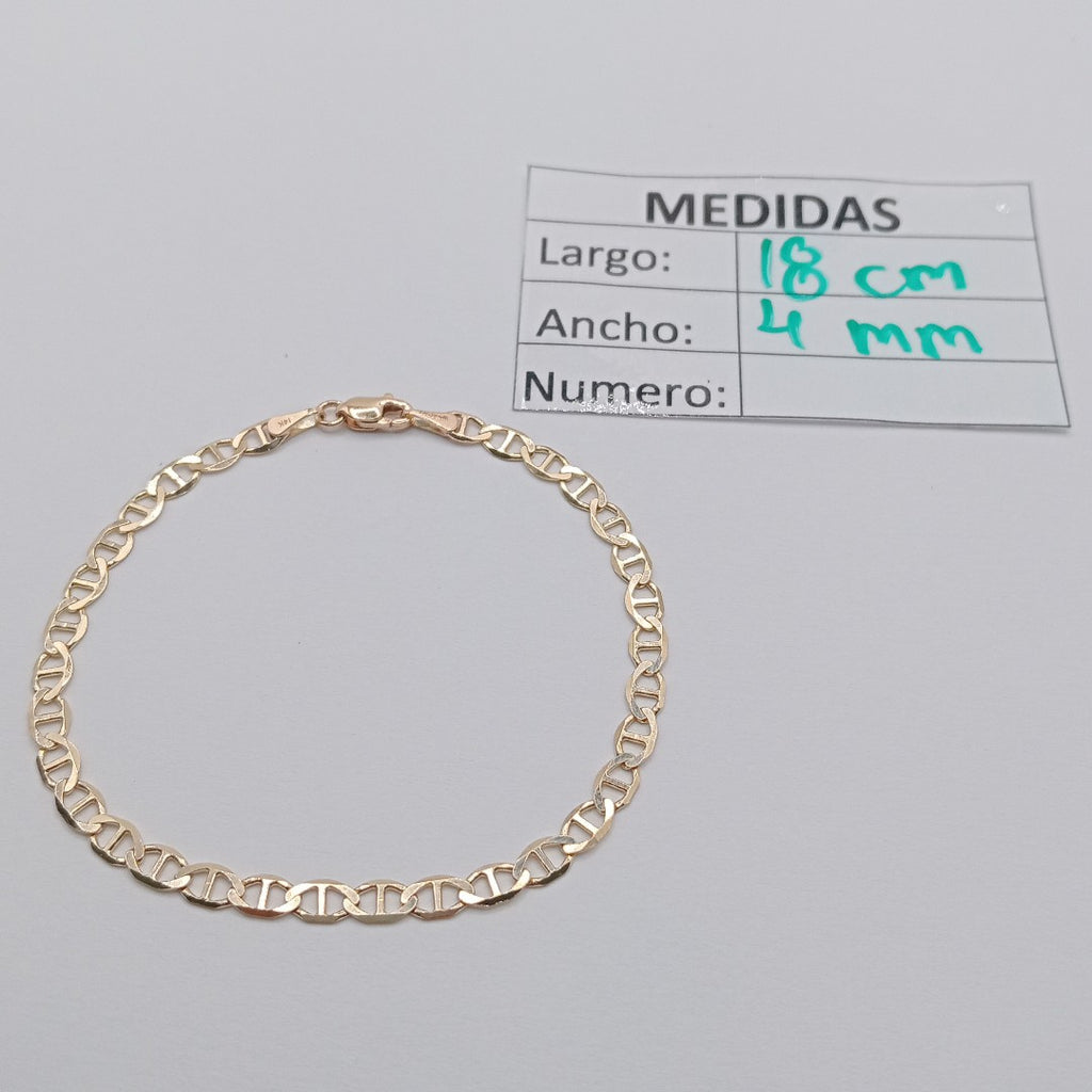PULSERAS TEJIDO MARINERA ORO 14K 18 CM 2.9 GR (NUEVO)