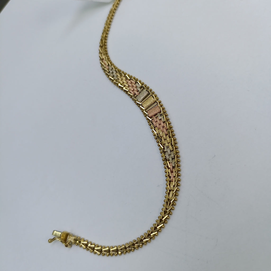 PULSERA ORO COMBINADO 14 K 8.4 GRMS (SEMINUEVO)