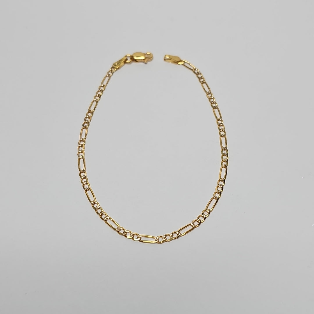 PULSERAS TEJIDO 3X1 DIAMANTADO ORO 10K 18 CM 1.7 GR (NUEVO)
