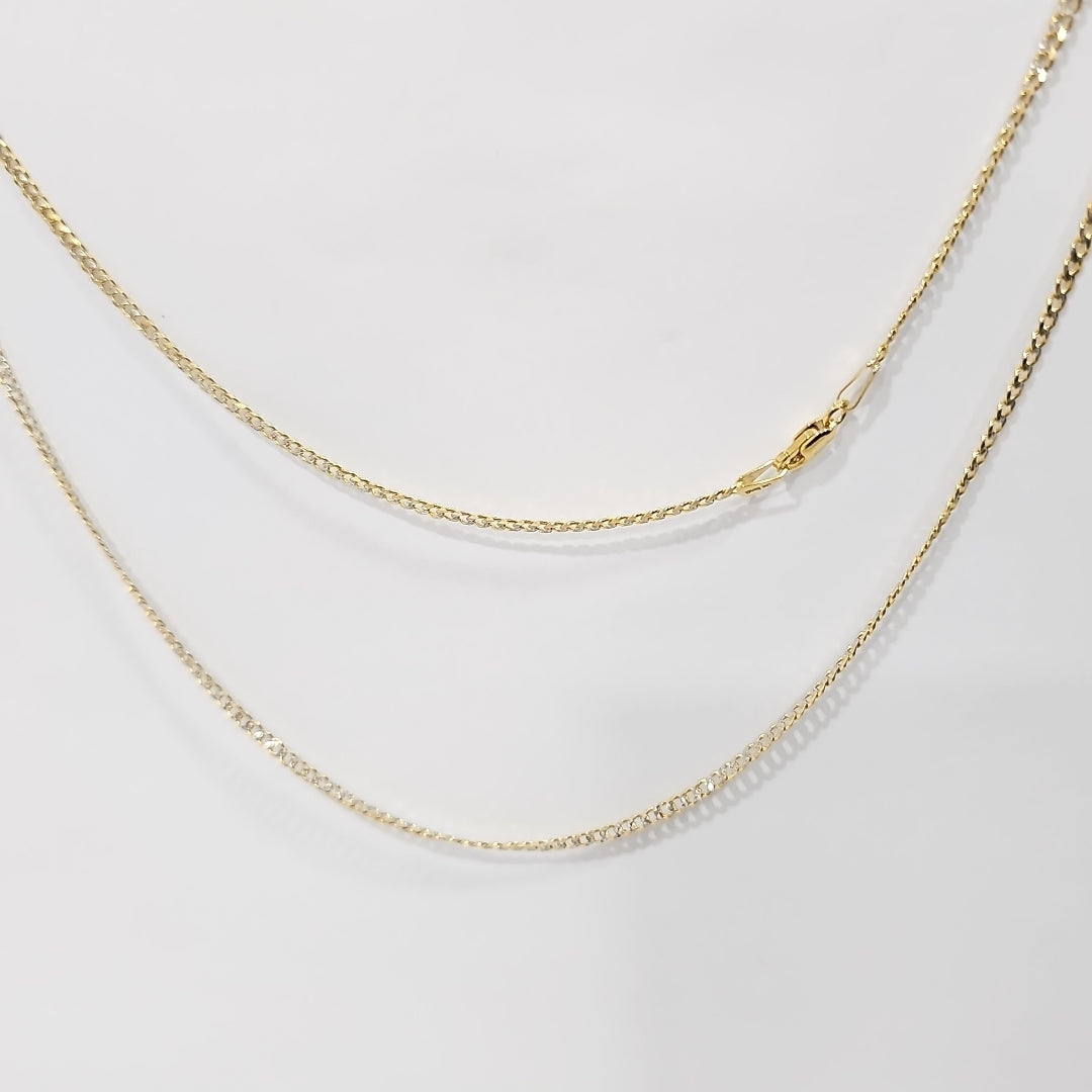 CADENAS BARBADA DIAMANTADA ORO 14K 60 CM 6.2 GR (NUEVO)