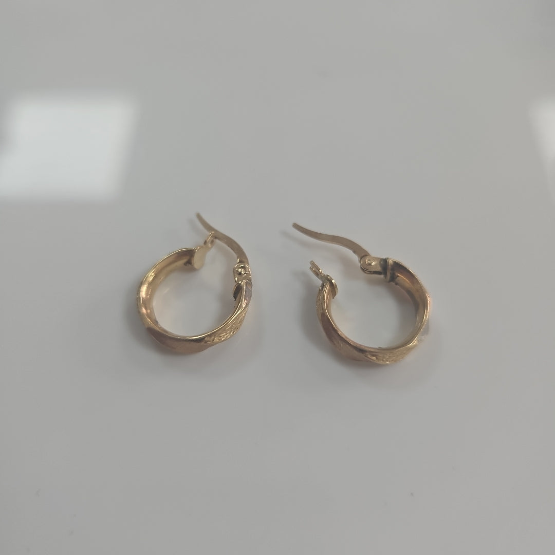 ARRACADAS PAR ORO, RODIADO 14 K 2.5 GRMS (SEMINUEVO)