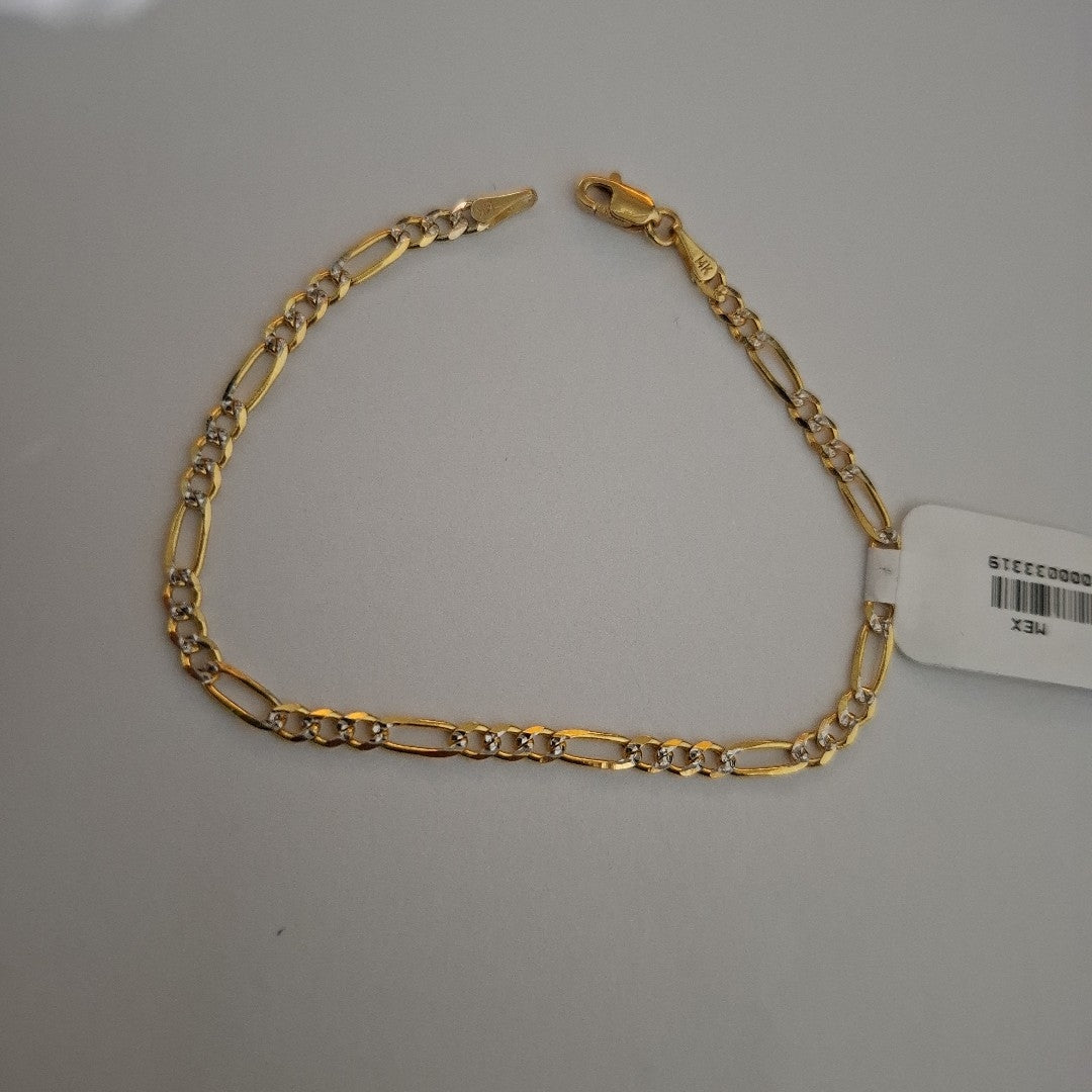 PULSERAS 3X1 DIAMANTADA ORO 14K 18 CM 3 GR (NUEVO)