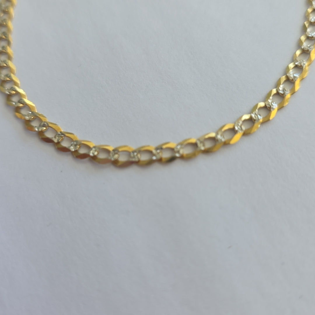 PULSERAS BARBADA DIAMANTADA ORO 14K 21 CM 3.6 GR (NUEVO)