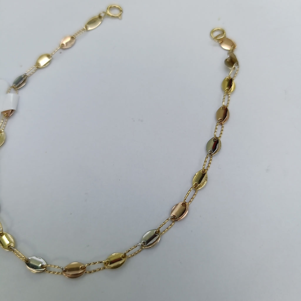 PULSERA ORO COMBINADO 14 K 1.7 GRMS (SEMINUEVO)