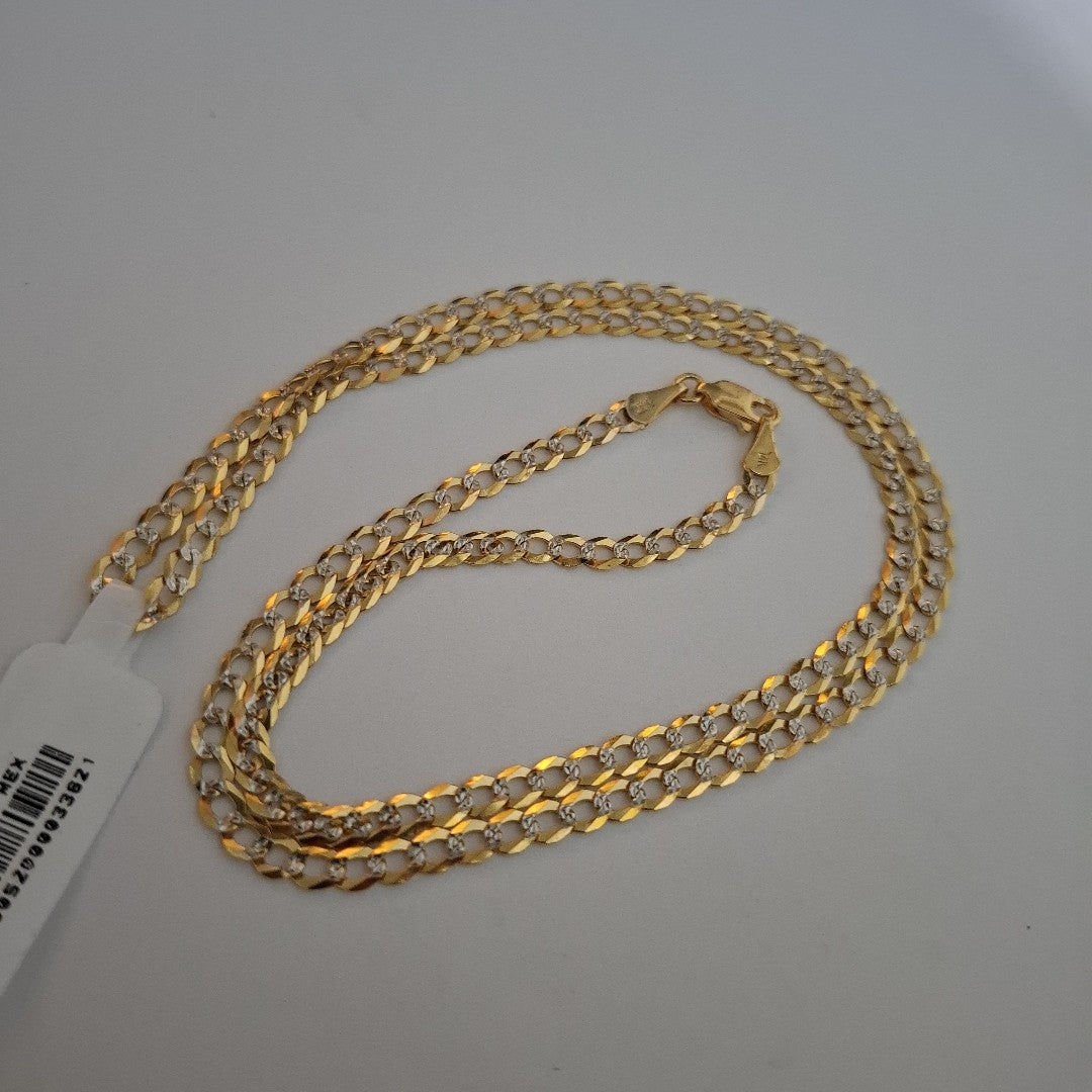CADENAS BARBADA DIAMANTADA ORO 14K 60 CM 9.6 GR (NUEVO)