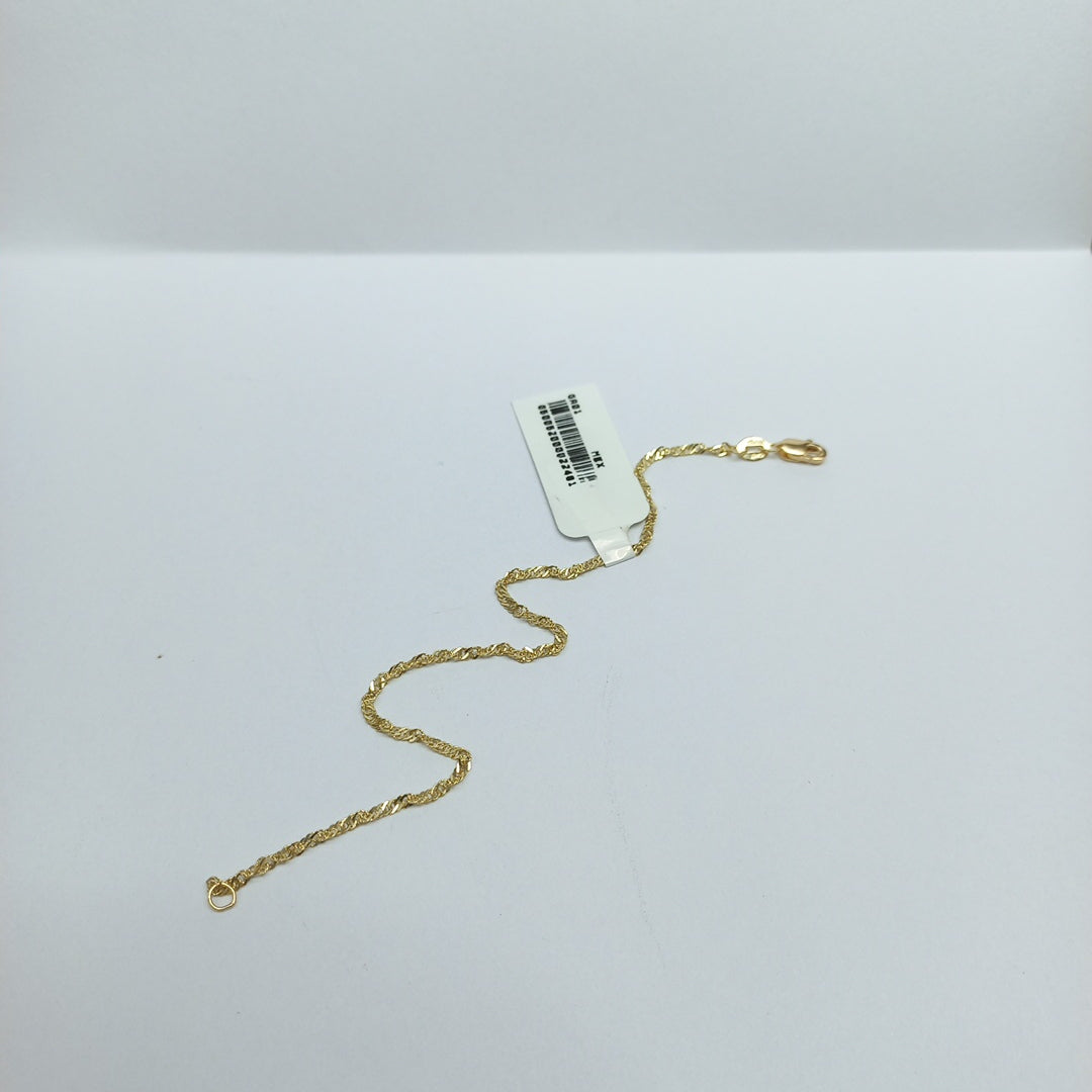PULSERAS TEJIDO MEDIO TZL ORO 14K 18 CM 1.3 GR (NUEVO)