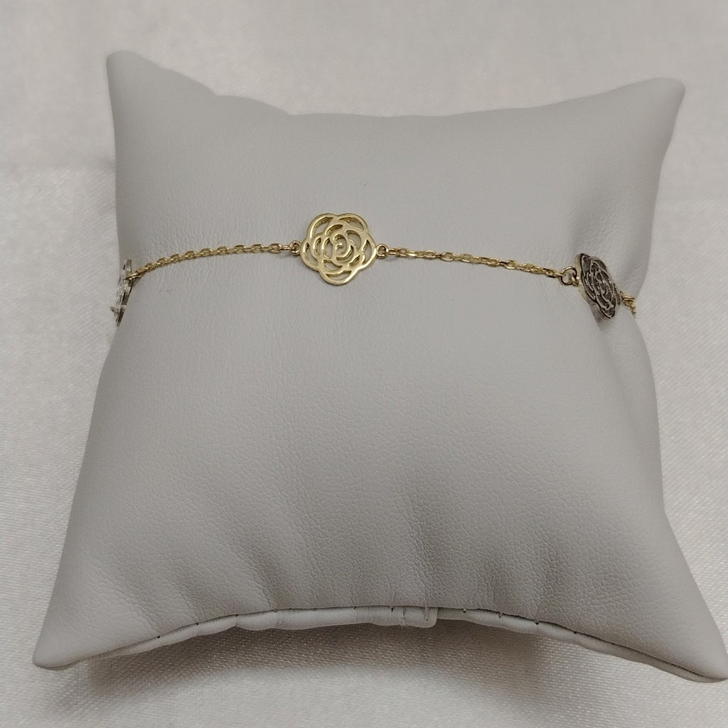 PULSERAS TEJIDO ESPECIAL C/DIJE ORO 10K 18 CM 1.7 GR (NUEVO)
