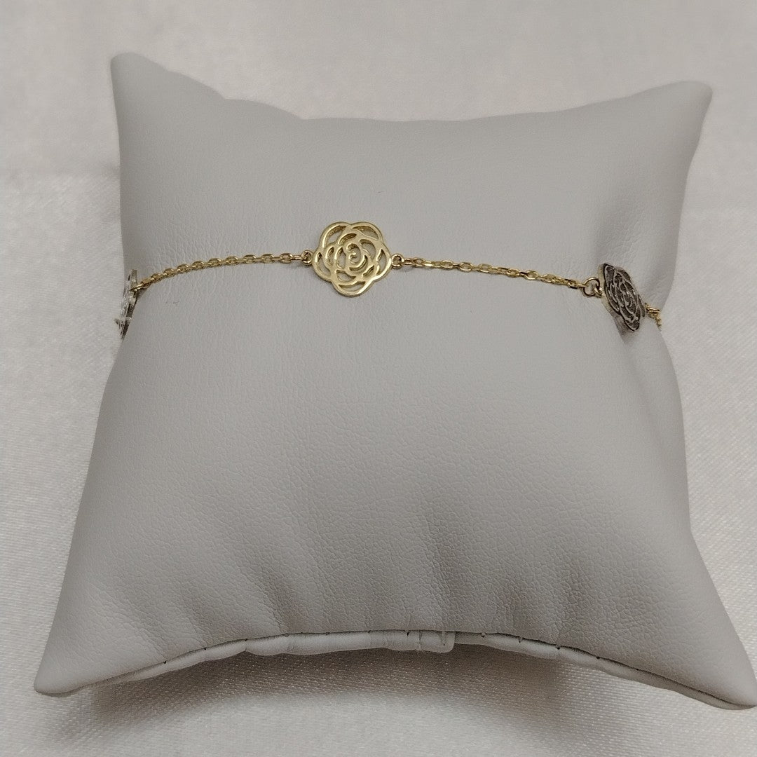 PULSERAS TEJIDO ESPECIAL C/DIJE ORO 10K 18 CM 1.7 GR (NUEVO)