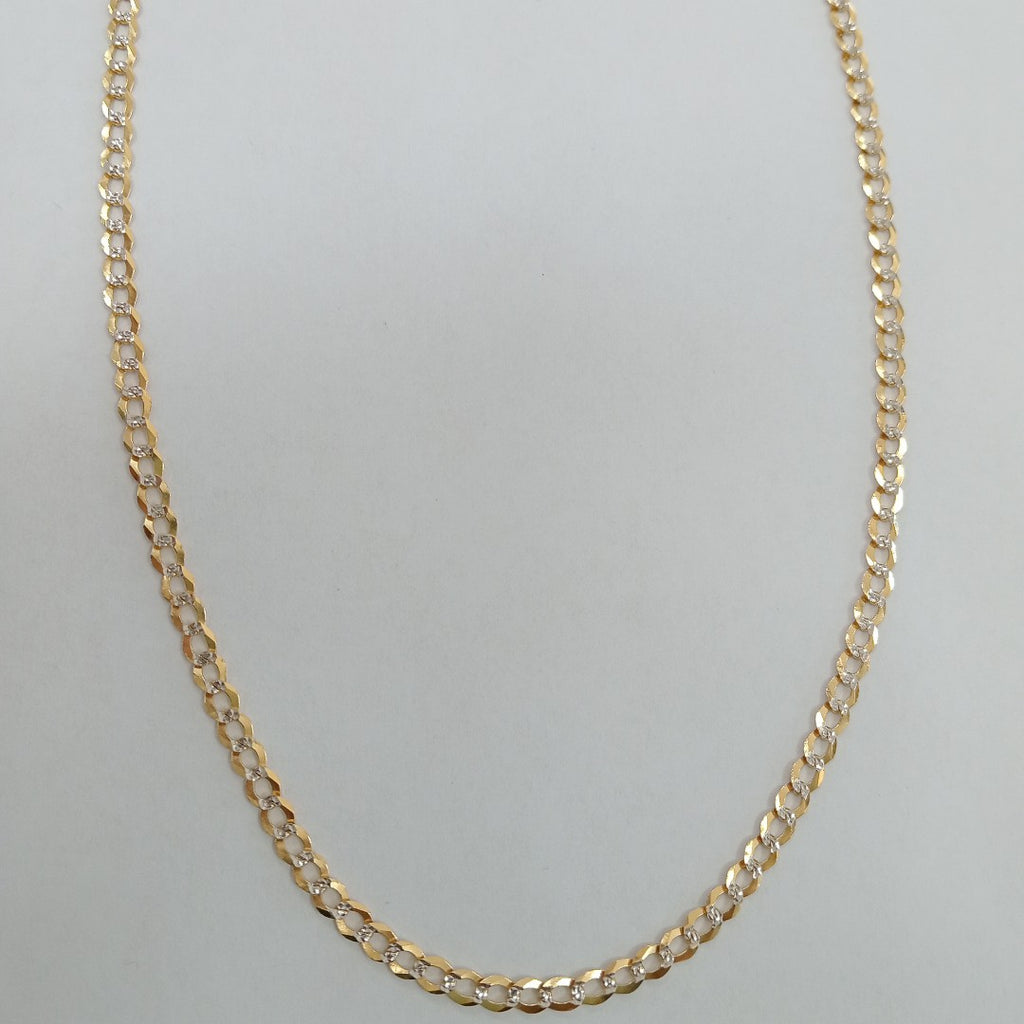 CADENAS BARBADA DIAMANTADA ORO 14K 60 CM 9.5 GR (NUEVO)