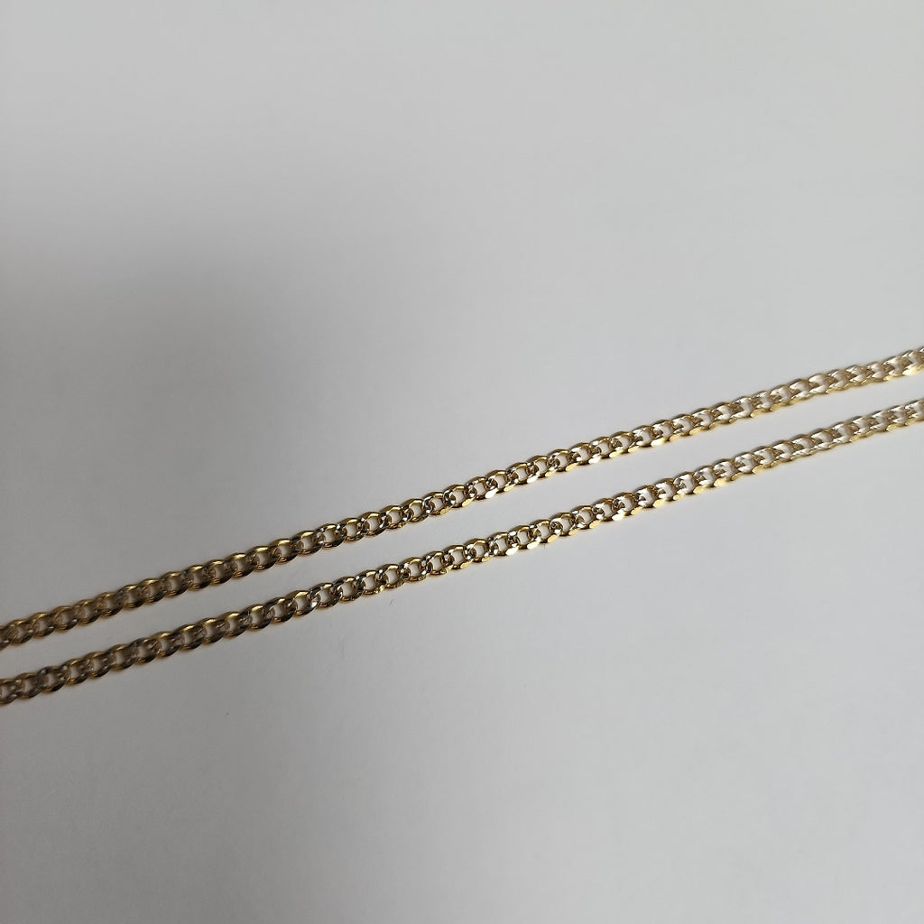CADENAS BARBADA DIAMANTADA ORO 14K 55 CM 5.8 GR (NUEVO)