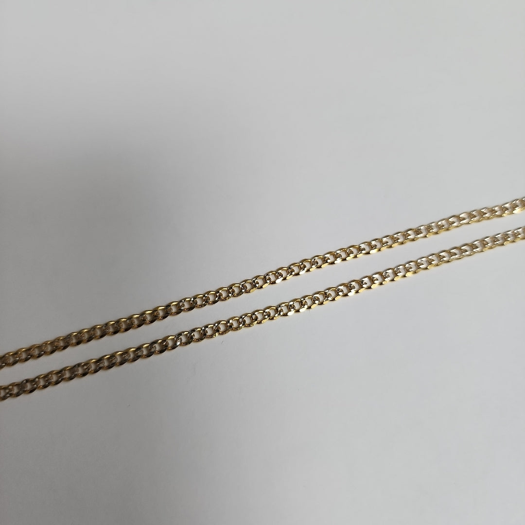 CADENAS BARBADA DIAMANTADA ORO 14K 55 CM 5.8 GR (NUEVO)
