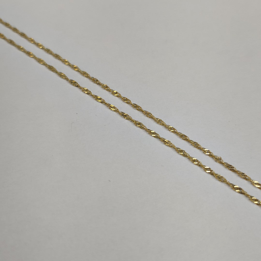 CADENAS TEJIDO MEDIO TZL ORO 14K 55 CM 3.1 GR (NUEVO)
