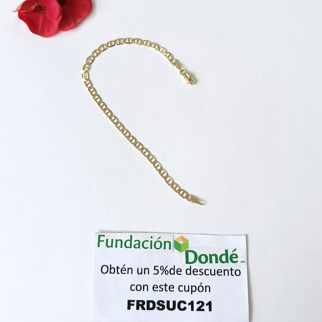 PULSERAS TEJIDO MARINERA ORO 14K 16 CM 2.8 GR (NUEVO)