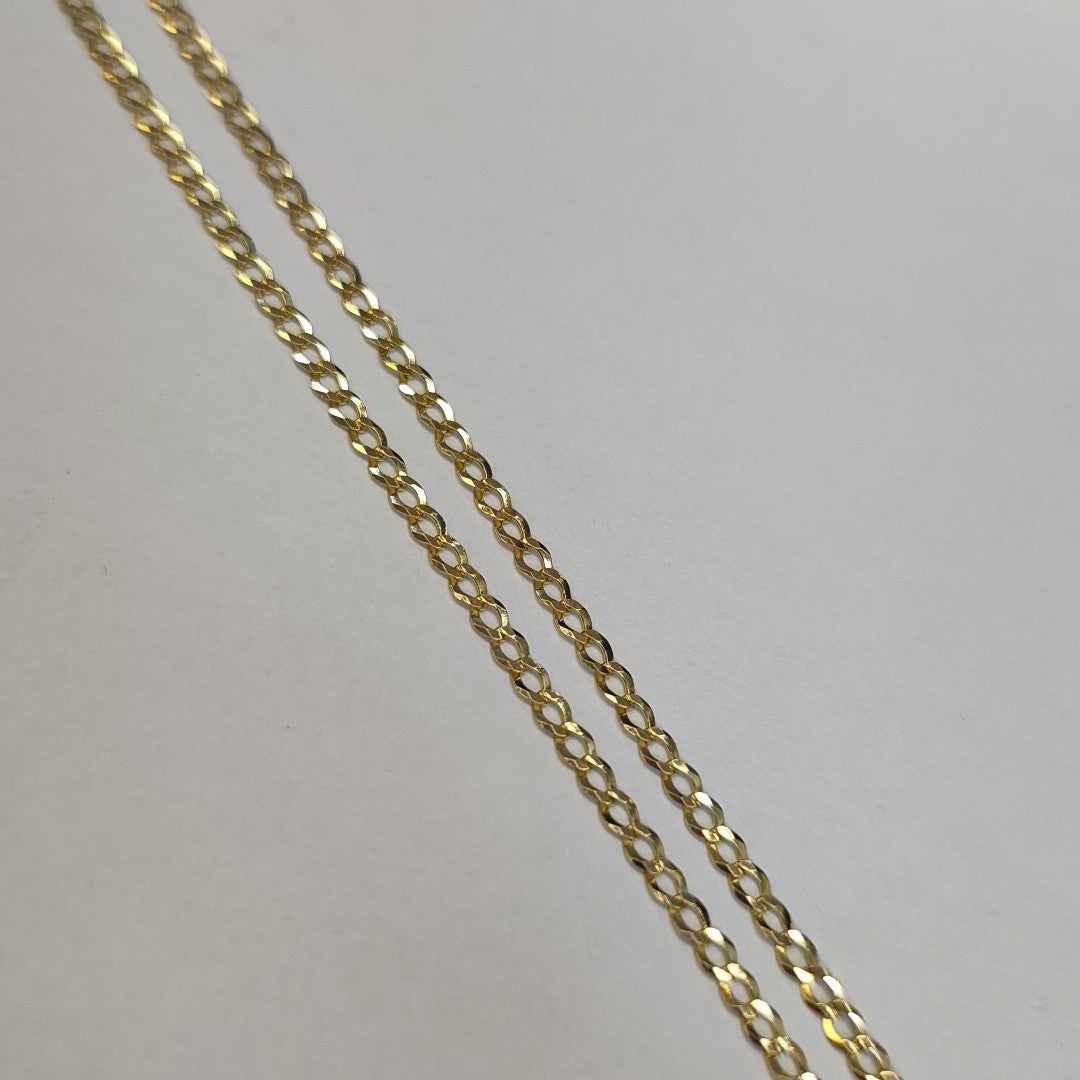 CADENAS TEJIDO BARBADA ORO 14K 60 CM 5.4 GR (NUEVO)