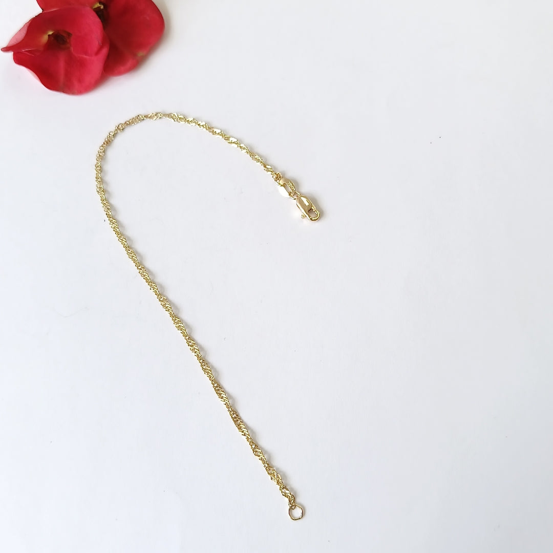 PULSERAS TEJIDO MEDIO TZL ORO 14K 18 CM 1.3 GR (NUEVO)