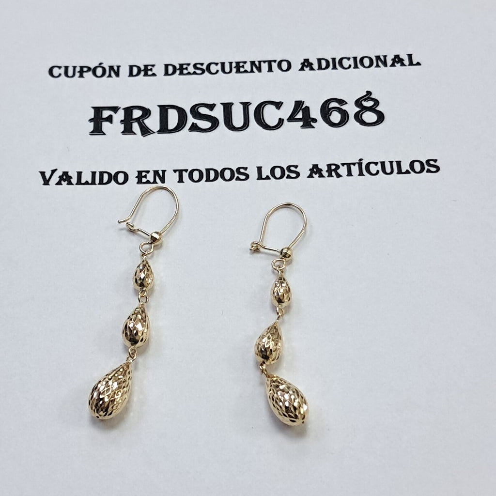 ARETES PAR ORO 14 K 2.4 GRMS (SEMINUEVO)