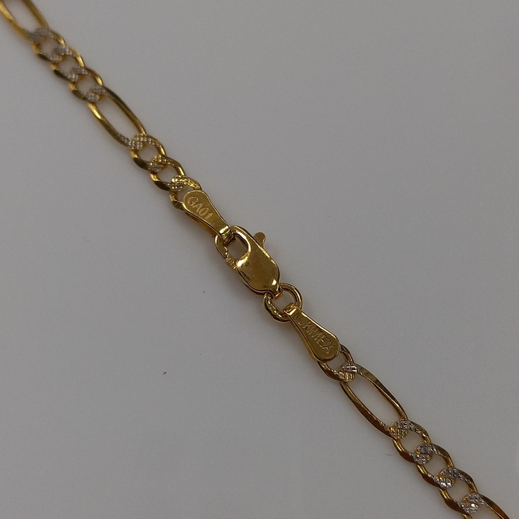 CADENAS TEJIDO 3X1 DIAMANTADO ORO 10K 60 CM 7 GR (NUEVO)