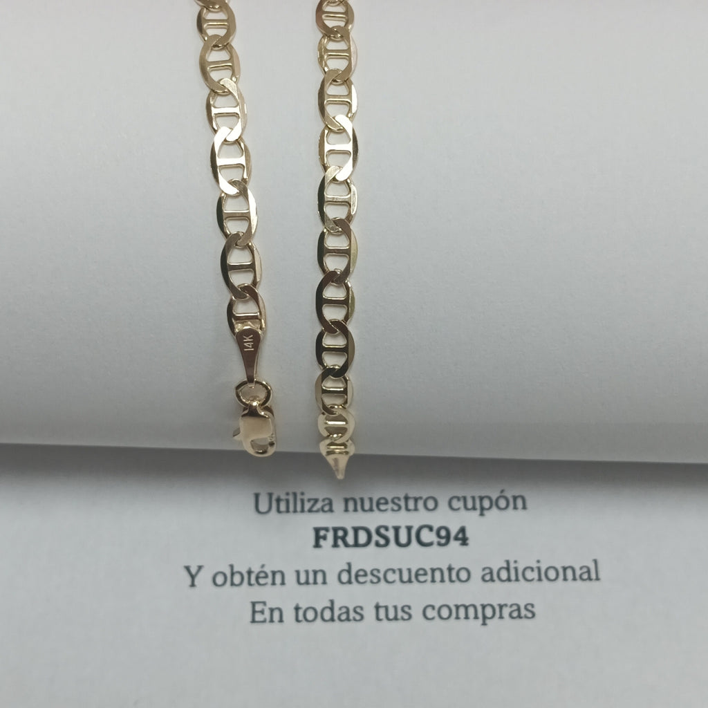 PULSERAS TEJIDO MARINERA ORO 14K 16 CM 3 GR (NUEVO)