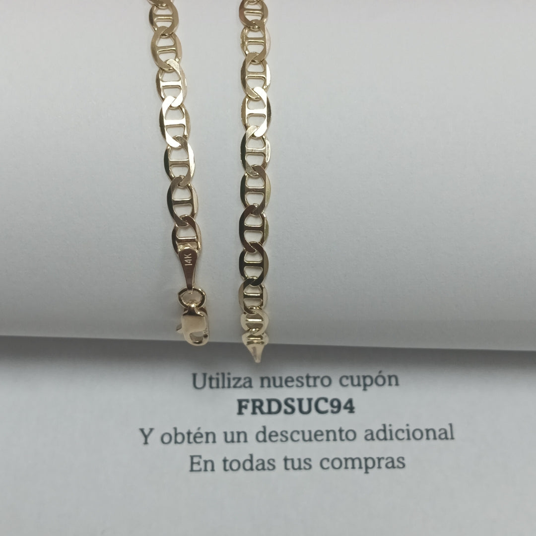 PULSERAS TEJIDO MARINERA ORO 14K 16 CM 3 GR (NUEVO)