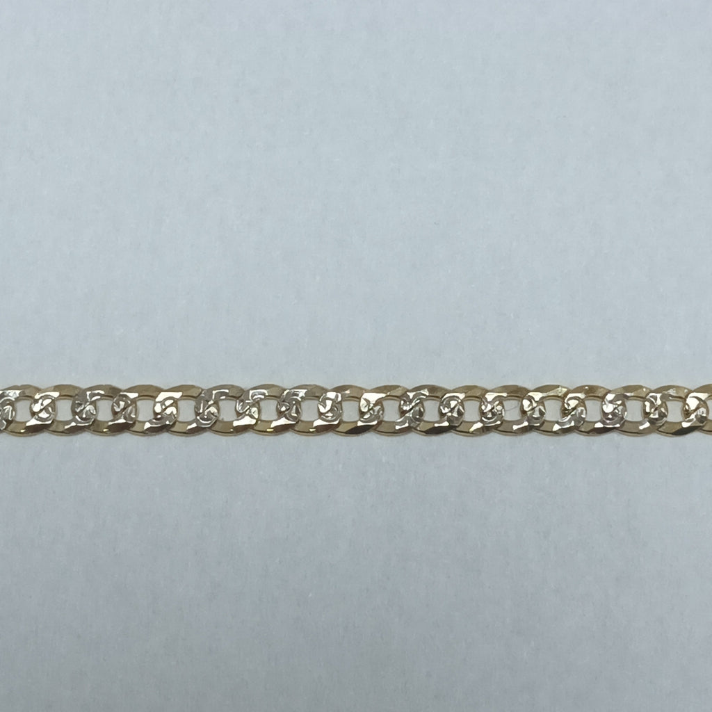PULSERAS TEJIDO BARBADA DIAMANTADA ORO 14K 18 CM 3.1 GR (NUEVO)
