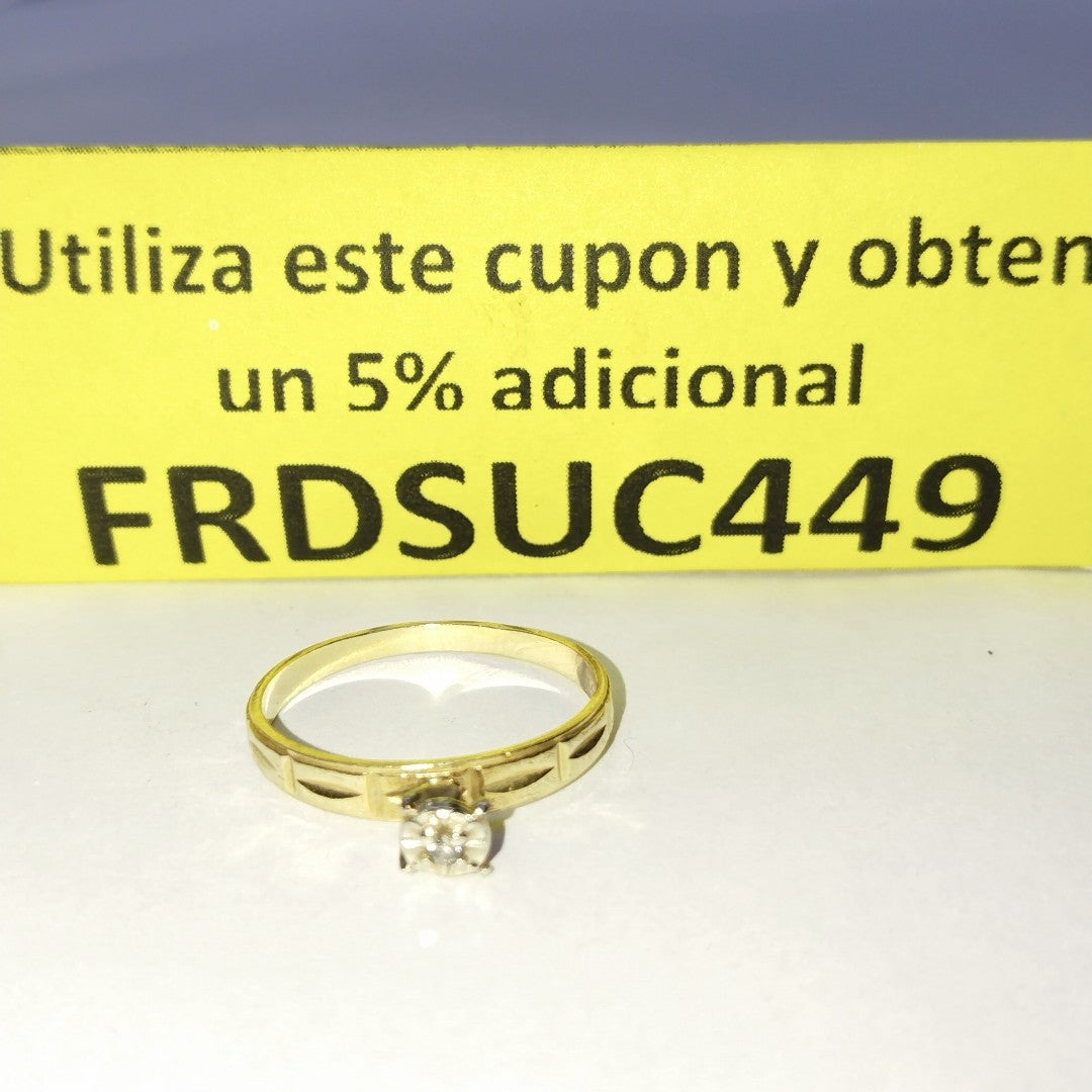 ANILLITO, SOLITARIO ORO 14 K 1.7 GRMS (SEMINUEVO)