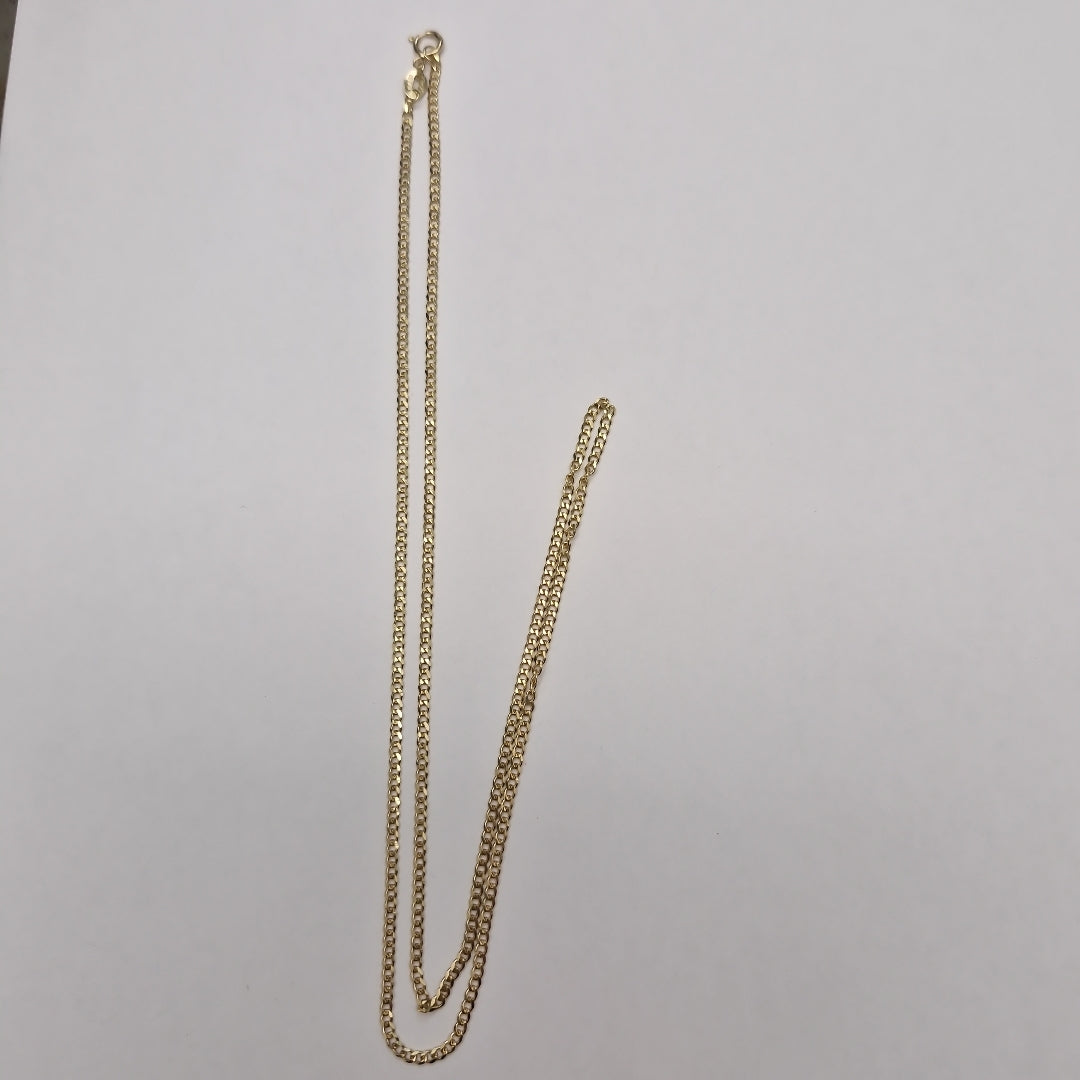 CADENAS TEJIDO BARBADA ORO 10K 55 CM 3.8 GR (NUEVO)
