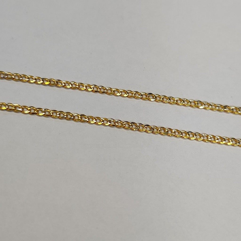 CADENAS BARBADA DIAMANTADA ORO 14K 55 CM 5.7 GR (NUEVO)