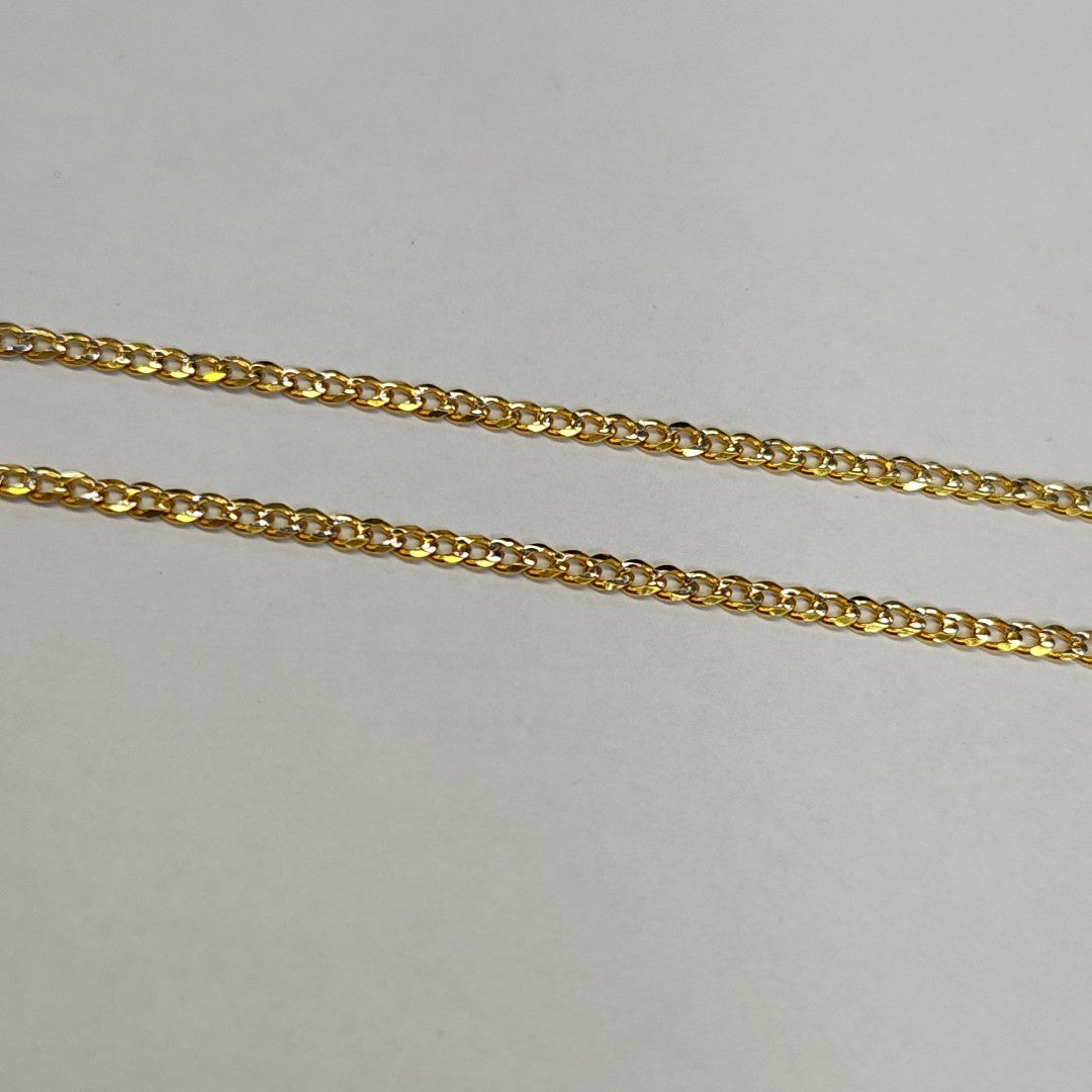 CADENAS BARBADA DIAMANTADA ORO 14K 55 CM 5.7 GR (NUEVO)