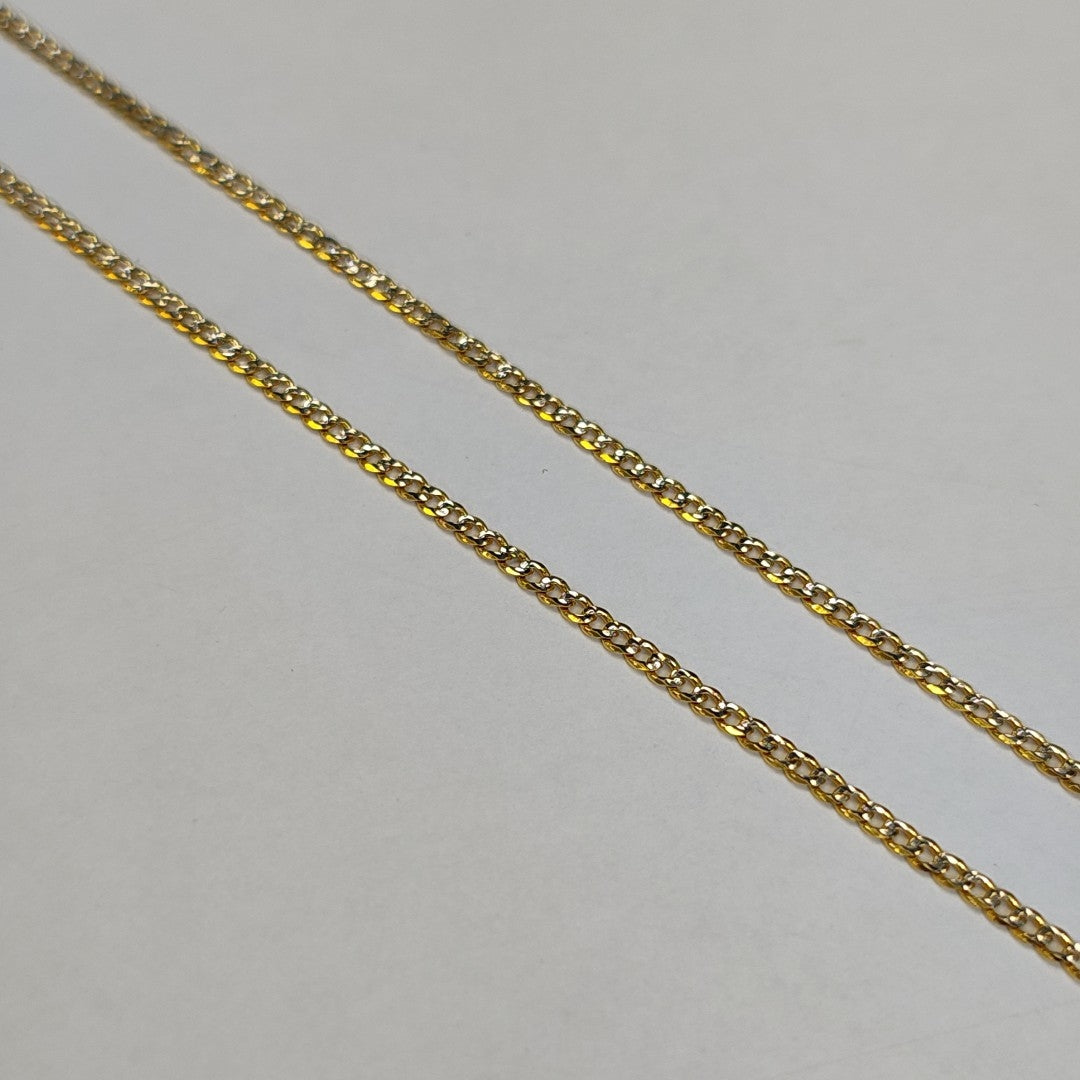 CADENAS BARBADA DIAMANTADA ORO 14K 55 CM 5.7 GR (NUEVO)