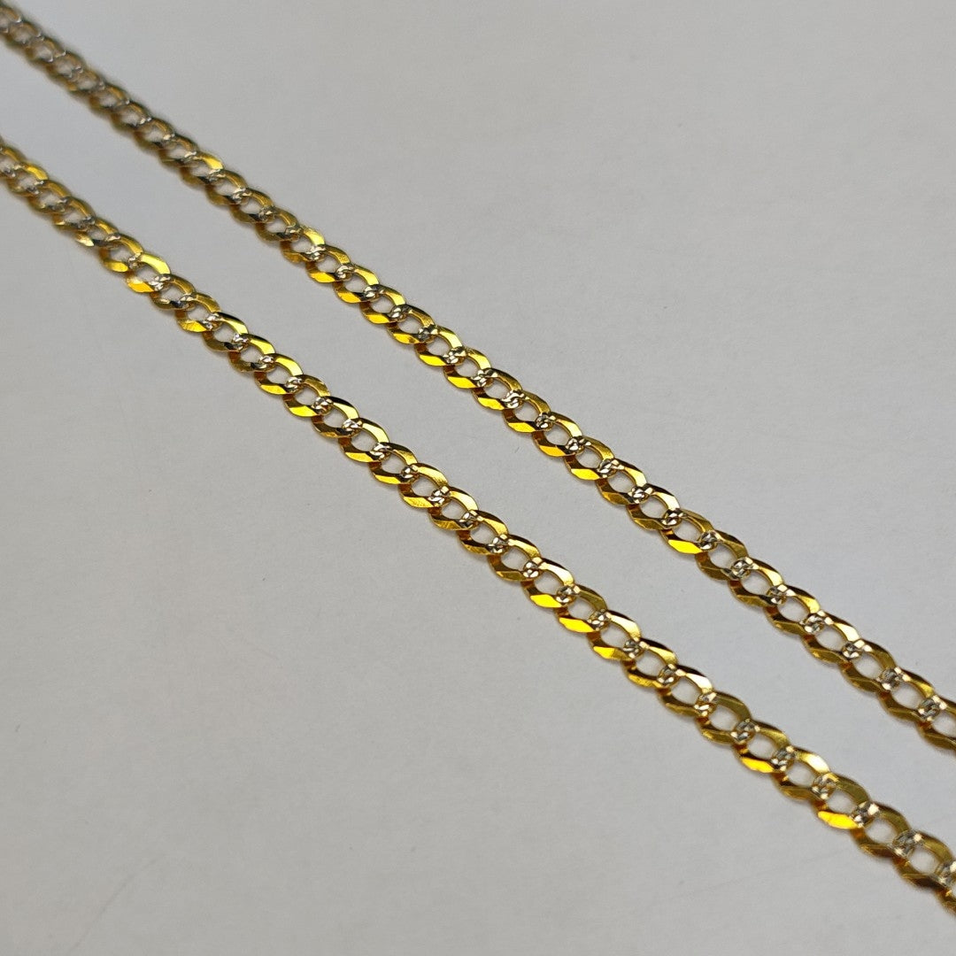 CADENAS BARBADA DIAMANTADA ORO 14K 55 CM 8.8 GR (NUEVO)