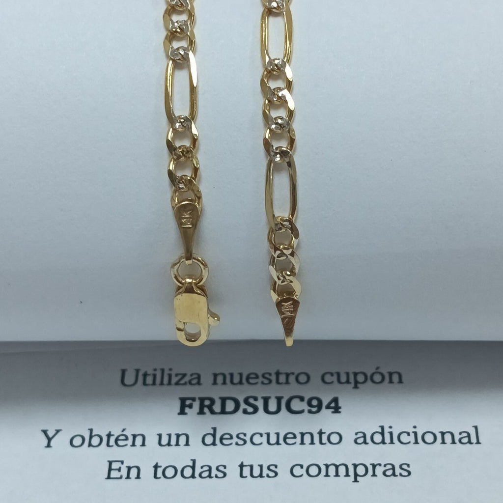 PULSERAS 3X1 DIAMANTADA ORO 14K 18 CM 3 GR (NUEVO)