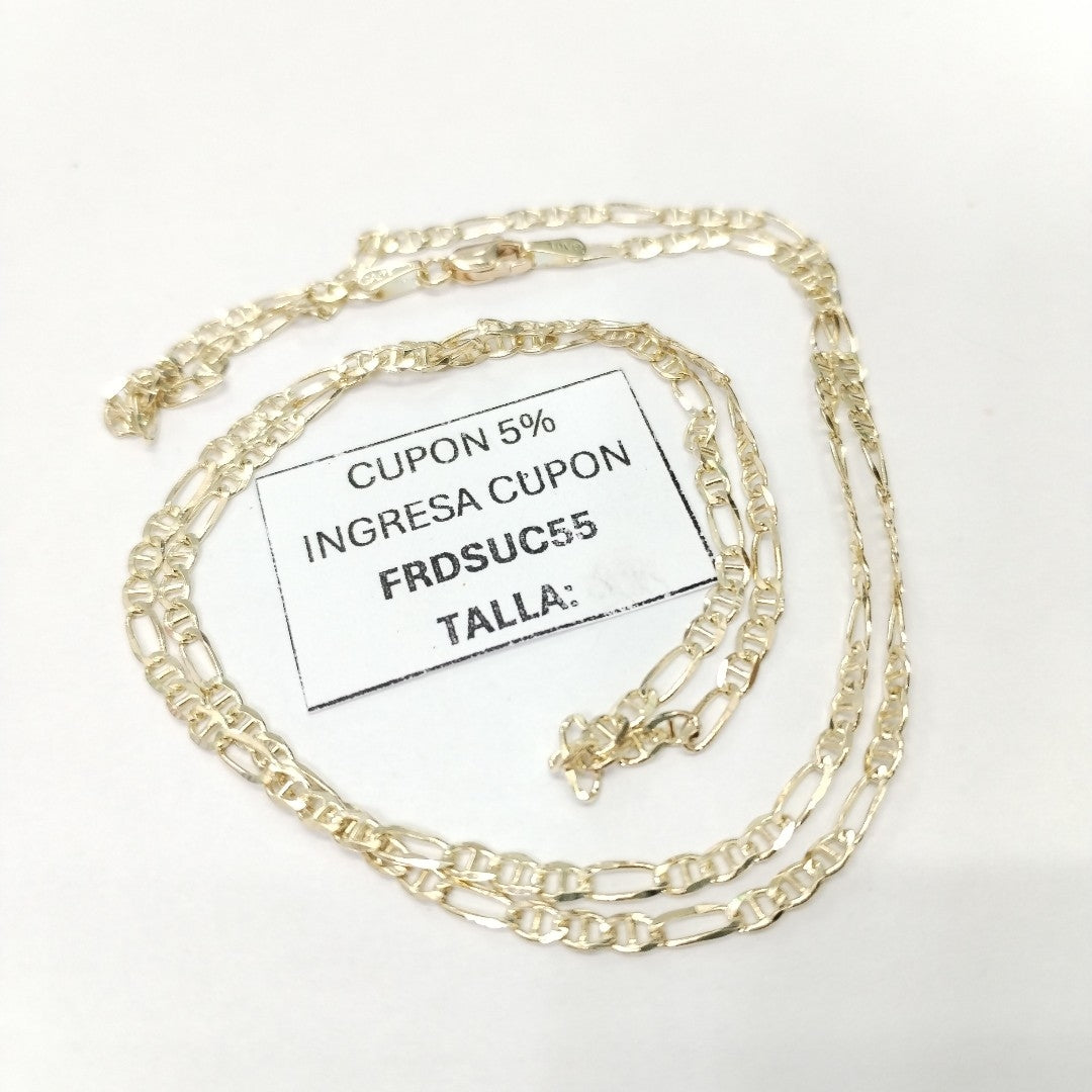 CADENAS TEJIDO FIGARO GUCHI ORO 10K 60 CM 5.3 GR (NUEVO)