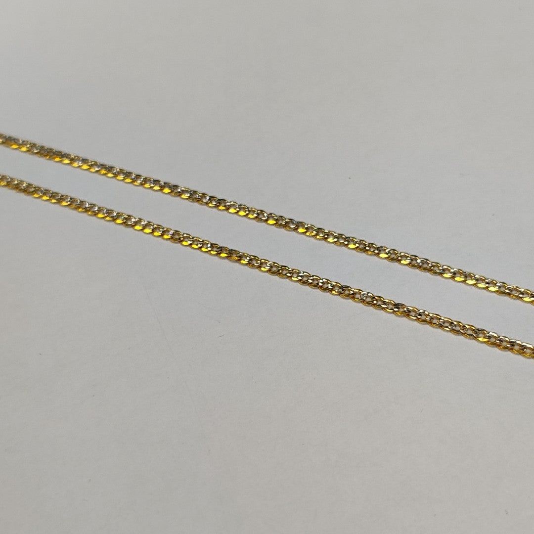 CADENAS BARBADA DIAMANTADA ORO 14K 55 CM 5.8 GR (NUEVO)