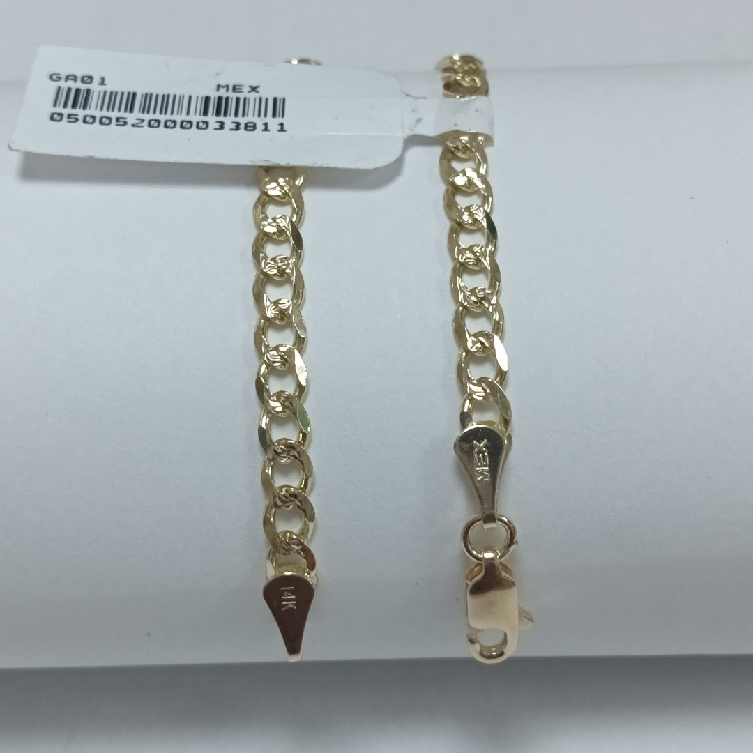 PULSERAS BARBADA ORO 14K 18 CM 4.6 GR (NUEVO)
