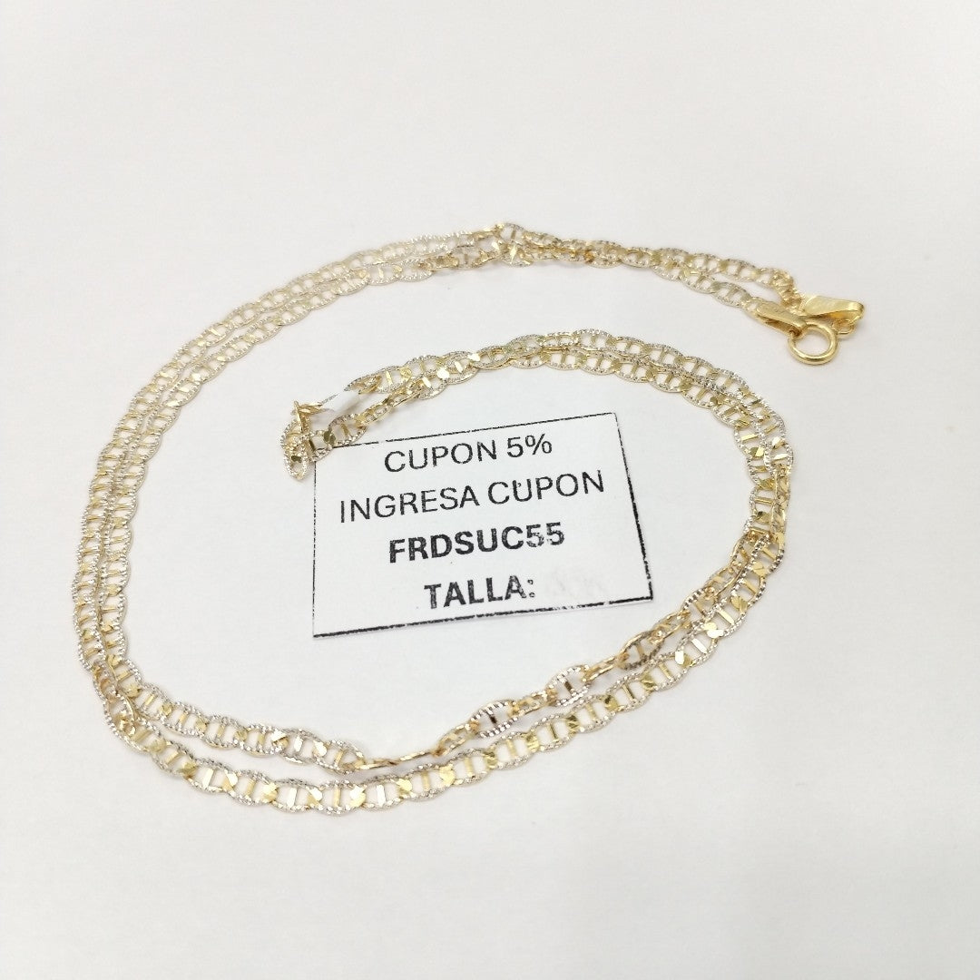 CADENAS TEJIDO GUCHI DIAMANTADO ORO 10K 55 CM 3.9 GR (NUEVO)