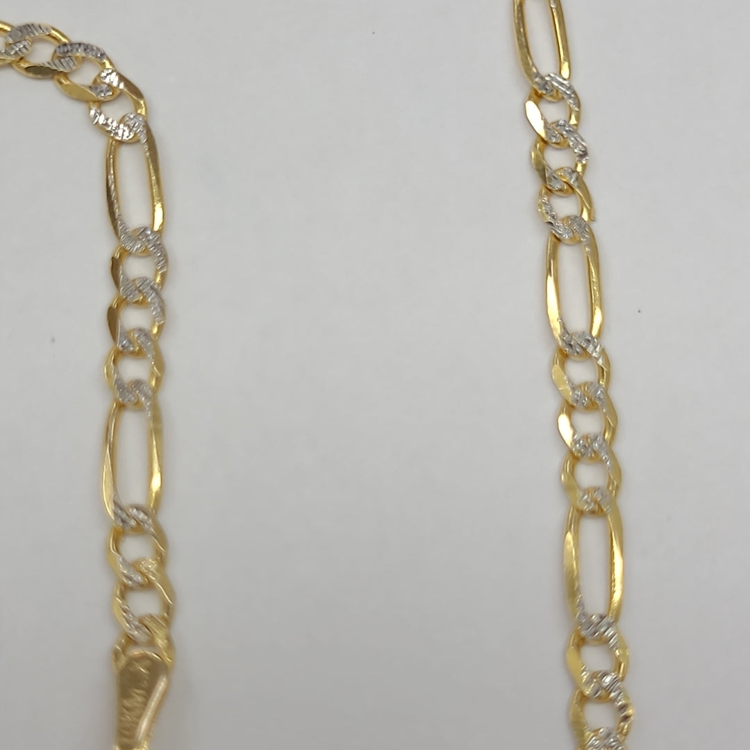 CADENAS TEJIDO 3X1 DIAMANTADO ORO 10K 50 CM 5.6 GR (NUEVO)