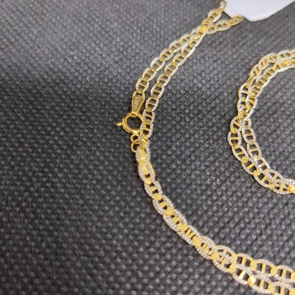CADENAS TEJIDO GUCHI DIAMANTADO ORO 10K 55 CM 3.9 GR (NUEVO)