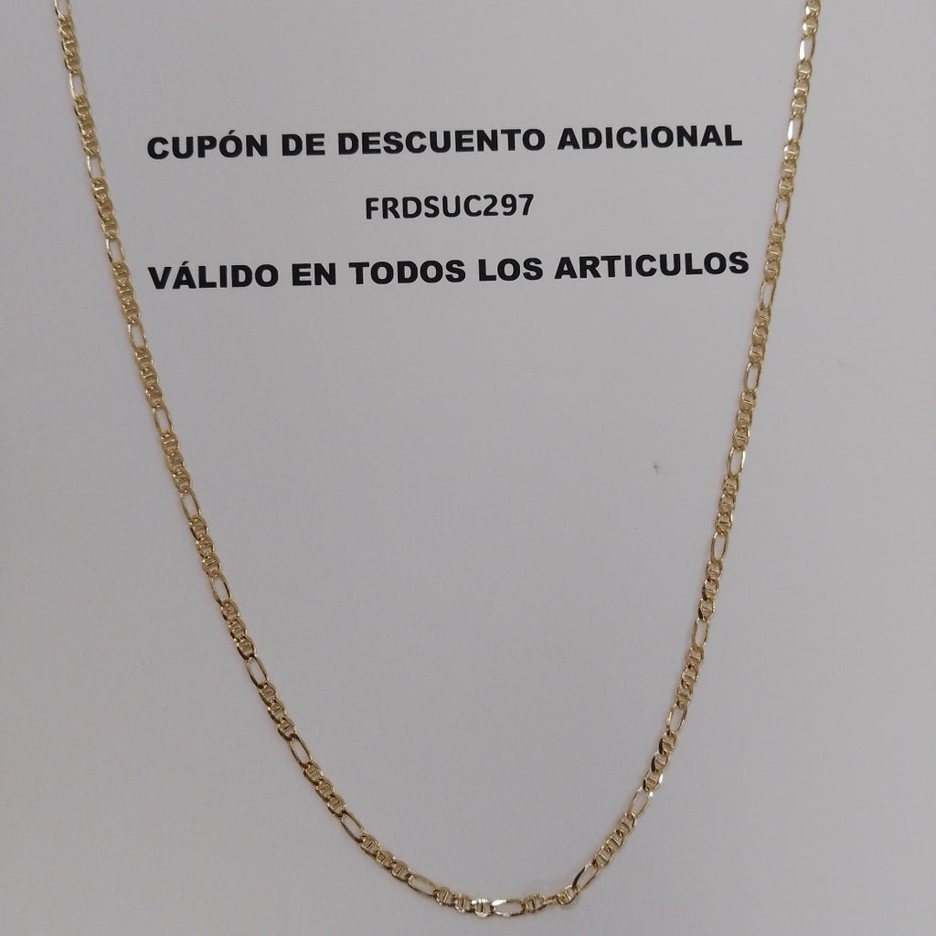 CADENAS TEJIDO FIGARO GUCHI ORO 10K 60 CM 5.3 GR (NUEVO)