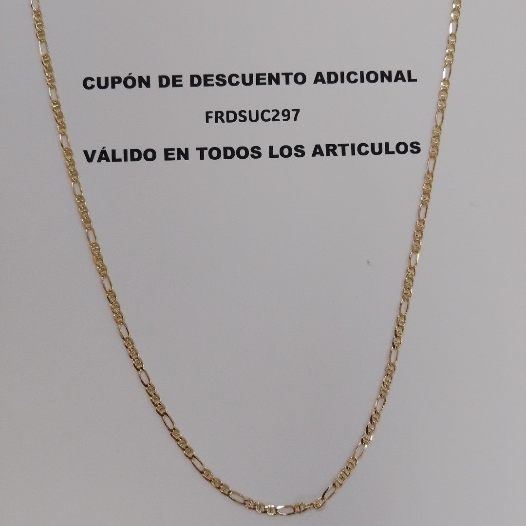 CADENAS TEJIDO FIGARO GUCHI ORO 10K 60 CM 5.3 GR (NUEVO)