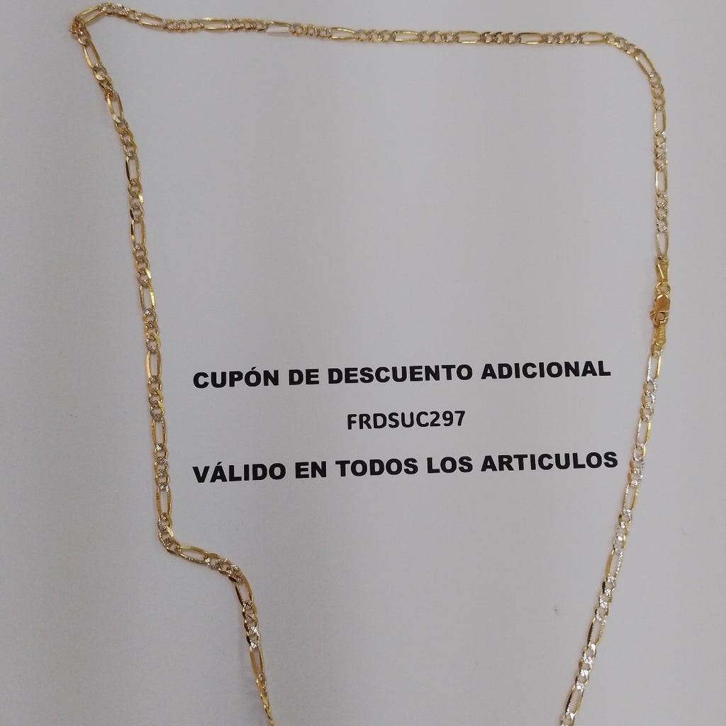 CADENAS TEJIDO 3X1 DIAMANTADO ORO 10K 60 CM 6.7 GR (NUEVO)