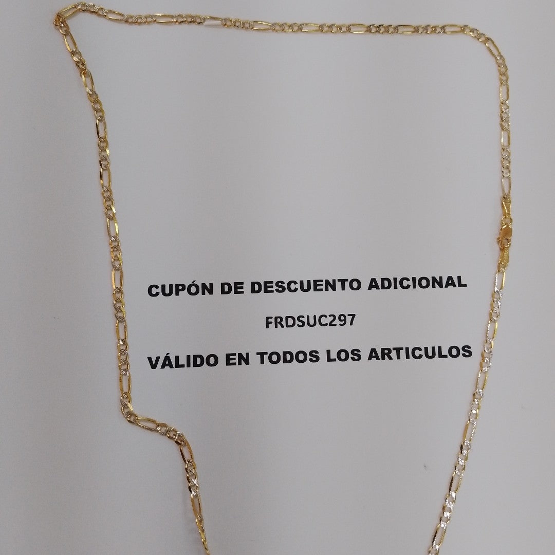 CADENAS TEJIDO 3X1 DIAMANTADO ORO 10K 60 CM 6.7 GR (NUEVO)