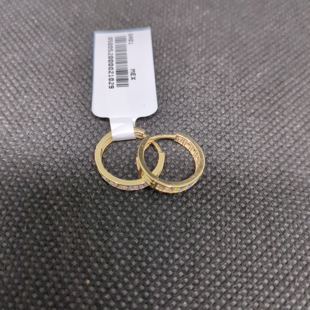 ARETES ARRACADAS C/CIRCONIAS ORO 10K 1.6 GR (NUEVO)