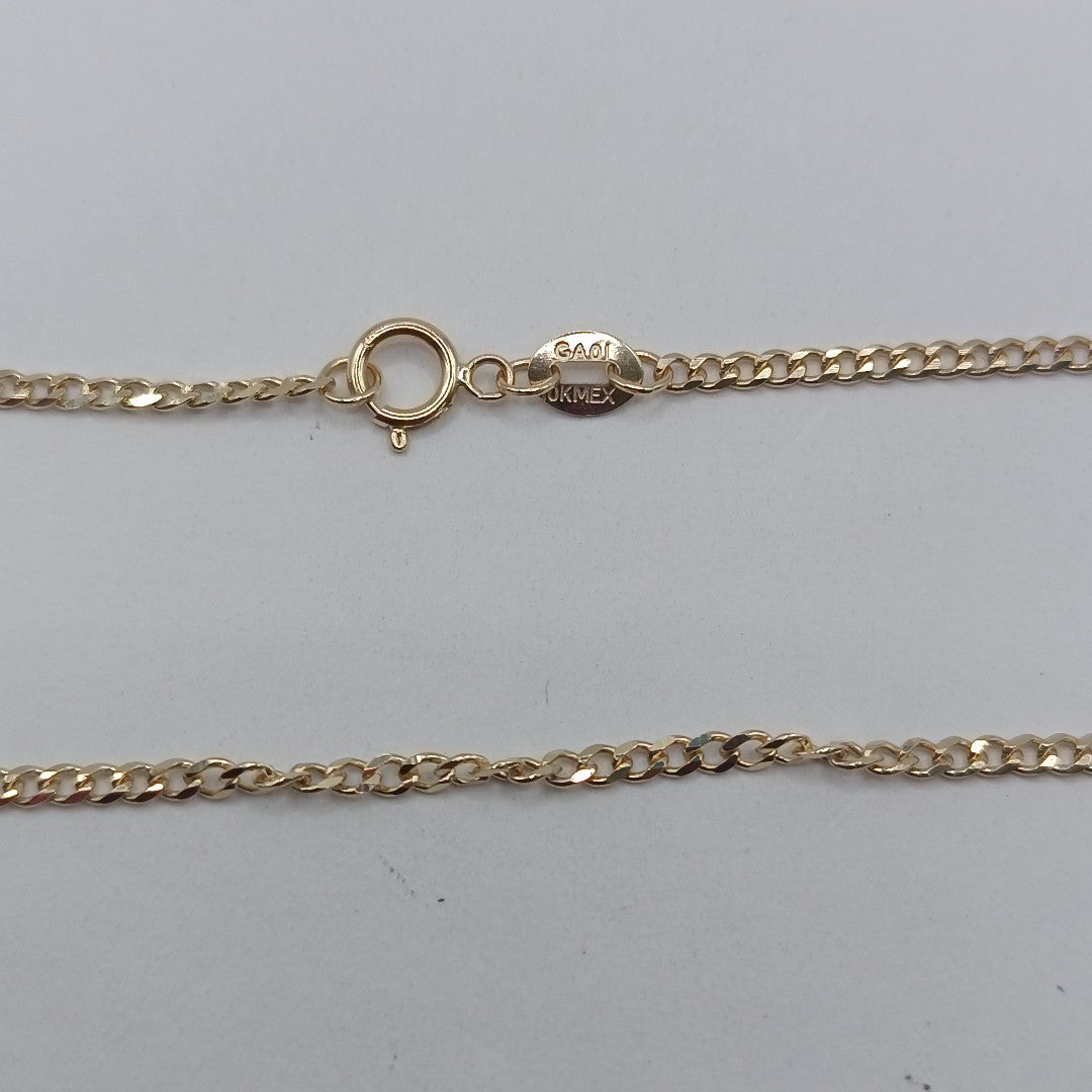CADENAS TEJIDO BARBADA ORO 10K 50 CM 3.5 GR (NUEVO)