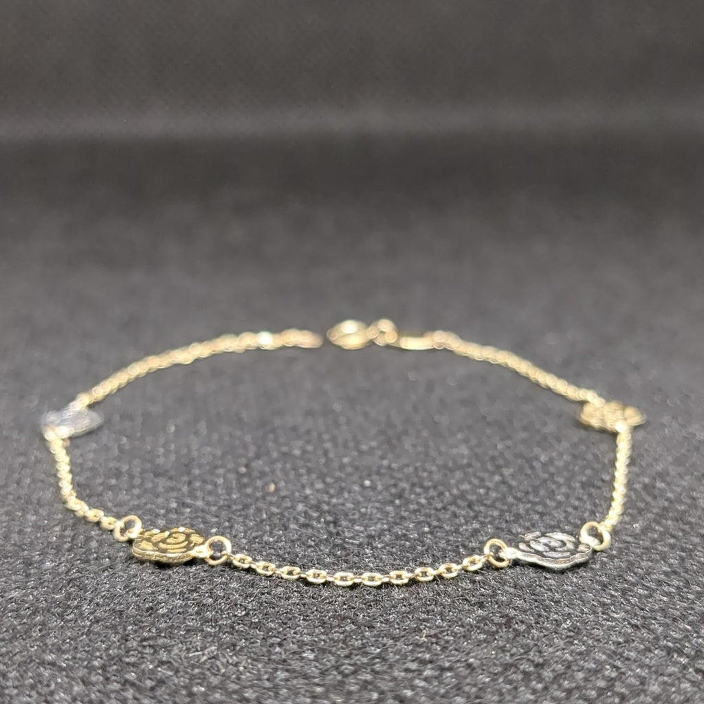 PULSERAS TEJIDO ESPECIAL C/DIJE ORO 10K 18 CM 1.1 GR (NUEVO)